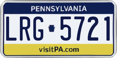 PA license plate LRG5721