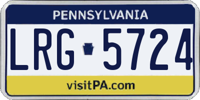 PA license plate LRG5724
