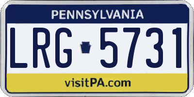 PA license plate LRG5731
