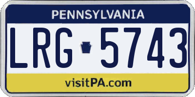 PA license plate LRG5743