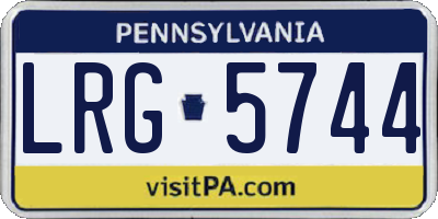 PA license plate LRG5744