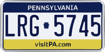 PA license plate LRG5745