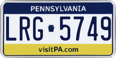 PA license plate LRG5749