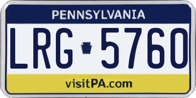 PA license plate LRG5760