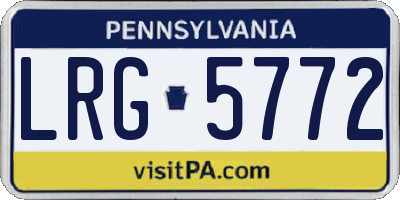 PA license plate LRG5772