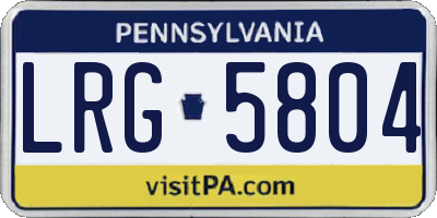 PA license plate LRG5804