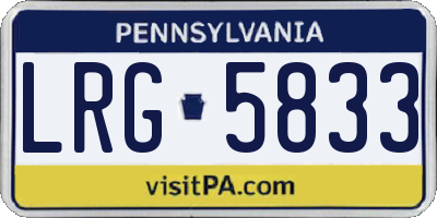 PA license plate LRG5833