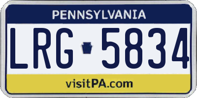 PA license plate LRG5834