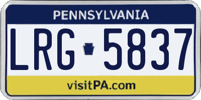 PA license plate LRG5837