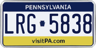 PA license plate LRG5838