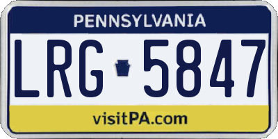 PA license plate LRG5847