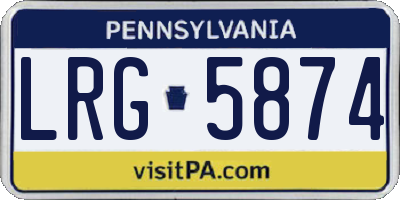 PA license plate LRG5874