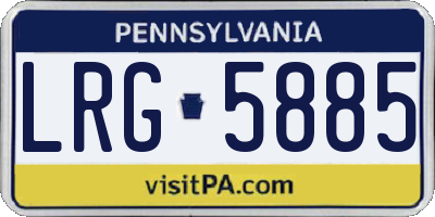 PA license plate LRG5885