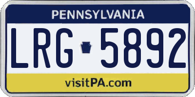 PA license plate LRG5892