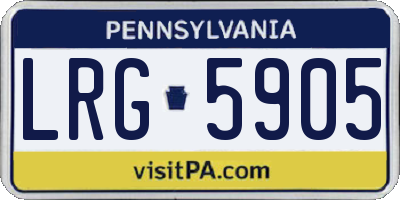PA license plate LRG5905