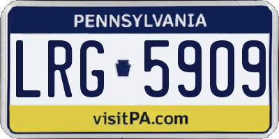PA license plate LRG5909