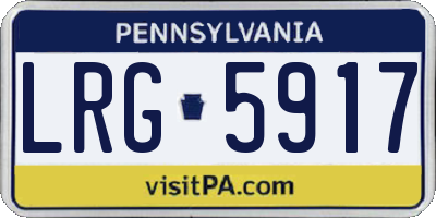 PA license plate LRG5917
