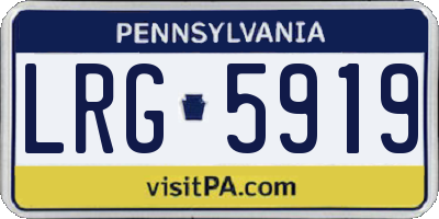 PA license plate LRG5919