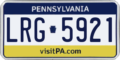 PA license plate LRG5921