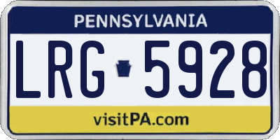 PA license plate LRG5928