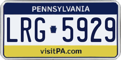 PA license plate LRG5929