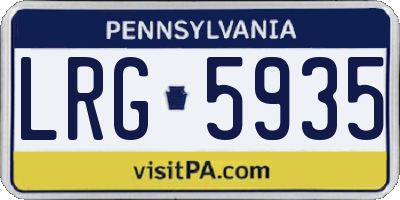 PA license plate LRG5935