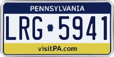 PA license plate LRG5941