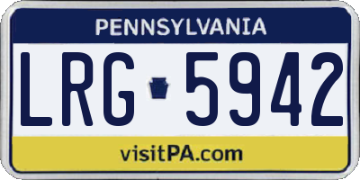 PA license plate LRG5942