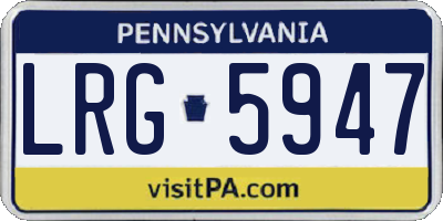 PA license plate LRG5947