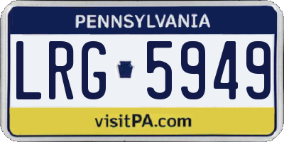 PA license plate LRG5949
