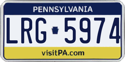 PA license plate LRG5974