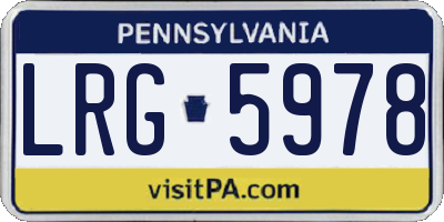 PA license plate LRG5978