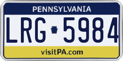 PA license plate LRG5984