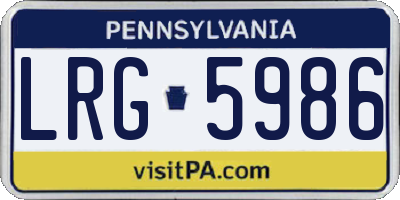 PA license plate LRG5986