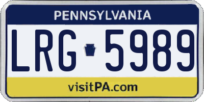PA license plate LRG5989