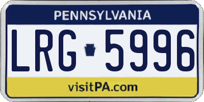 PA license plate LRG5996
