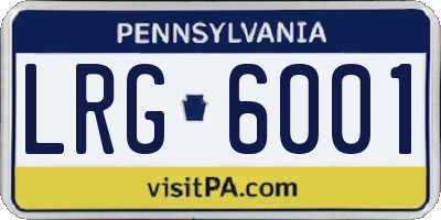 PA license plate LRG6001