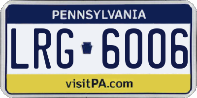 PA license plate LRG6006