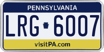 PA license plate LRG6007