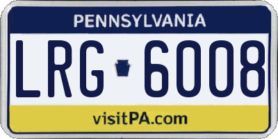 PA license plate LRG6008