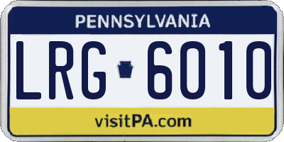PA license plate LRG6010