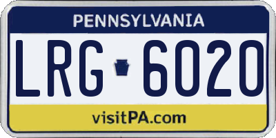 PA license plate LRG6020