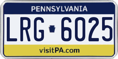 PA license plate LRG6025