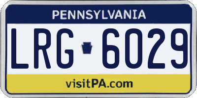 PA license plate LRG6029