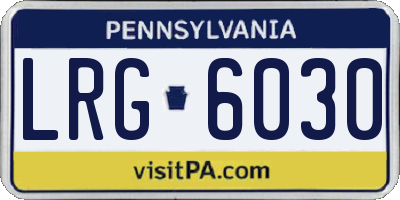PA license plate LRG6030