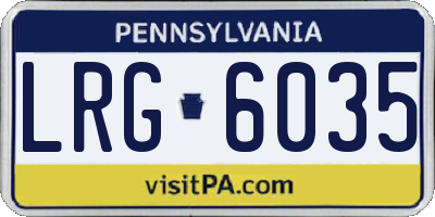PA license plate LRG6035