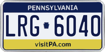 PA license plate LRG6040