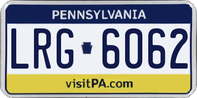 PA license plate LRG6062
