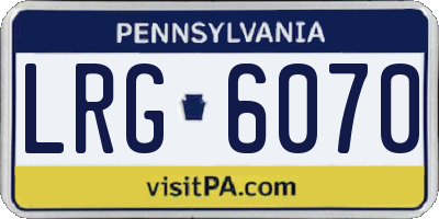 PA license plate LRG6070