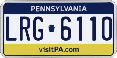 PA license plate LRG6110